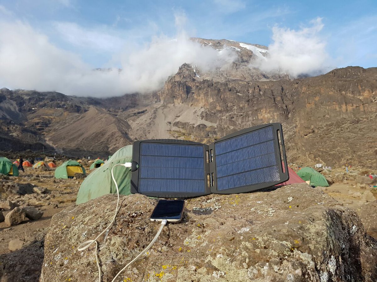 Joburg2Kili's tweet photo. Powered by the @SolargorillaSA Solar Gorilla. How is this view? #MtKili #Climbing #Campsite https://t.co/hYrvKq3KEV