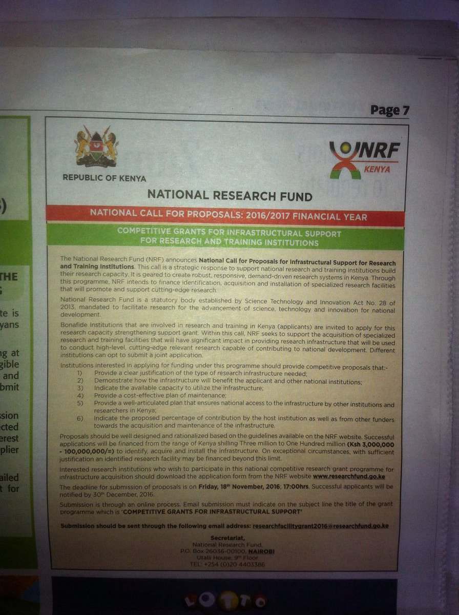 Call for Postgraduate Research, Multidisciplinary Research, Infrastructural Support