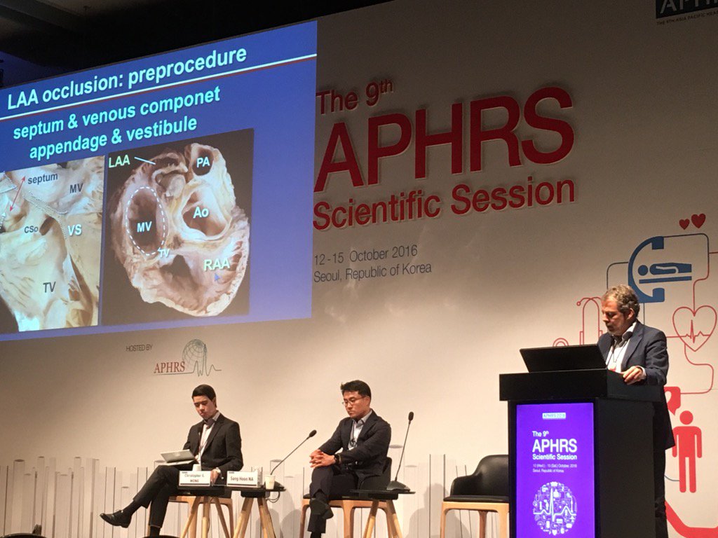 DJ_Lakkireddy's tweet photo. Jose Cabrera discusses anatomy for LAAO @APHRS2016Seoul https://t.co/uE6ACELAeh