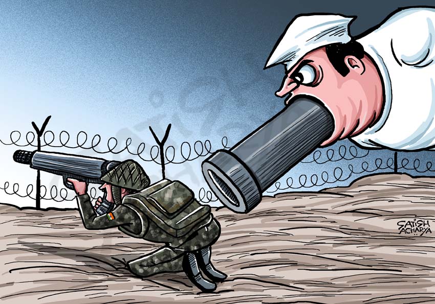 newsflickshindi's tweet photo. जो बहादुर फौजी पाकिस्तानी आतंकियों को मौत की नींद सुला आए, उनकी बंदूकें बोलती हैं. और नेताओं की सिर्फ ज़बान! कार्टूनः सतीश आचार्य https://t.co/4HyuvsTJzd