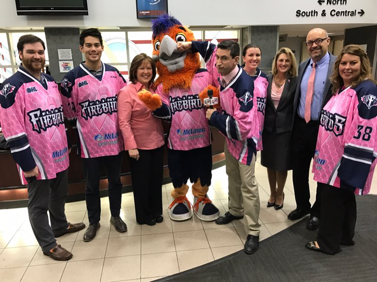 MarcJacobson's tweet image. .@marcjacobson live ABC12Morning @FlintFirebirds   #PinkOut Game @McLarenFoundation! tinyurl.com/j8ctfy7 #ABC12