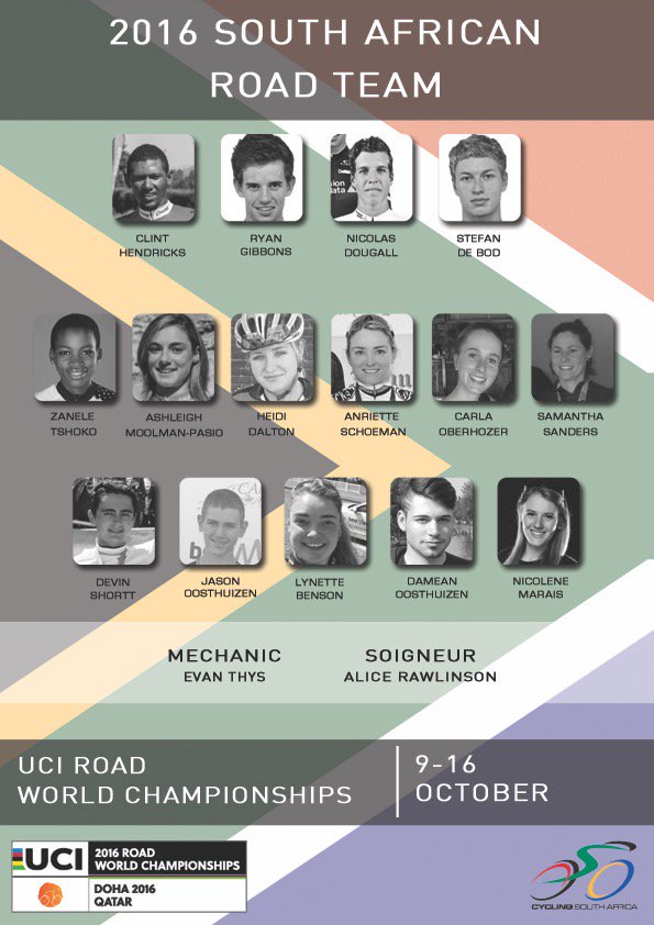 Lets get behind Team SA and wish them luck for their road races this week! First off is Stefan de Bod - 11pm today on SuperSport #5 !