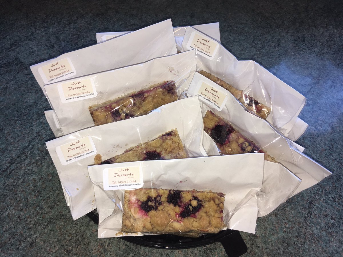 JustDessertsExe's tweet photo. 16 slices of Apple and Blackberry and 16 slices of Bakewell ready for delivery. Enjoy https://t.co/dTbgS0EDvR
