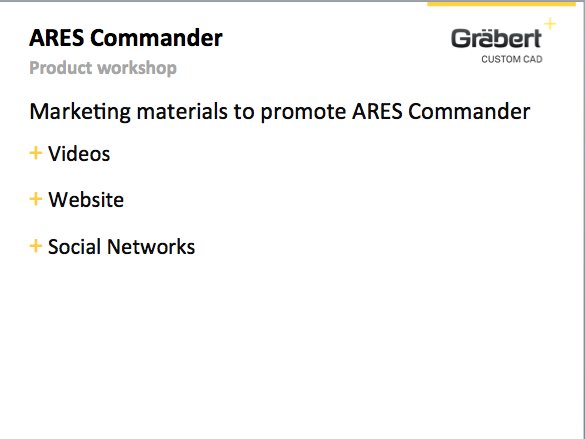 graebertcad's tweet image. Marketing materials #ARESCommander. For videos check youtube.com/GraebertTV #graebert16
