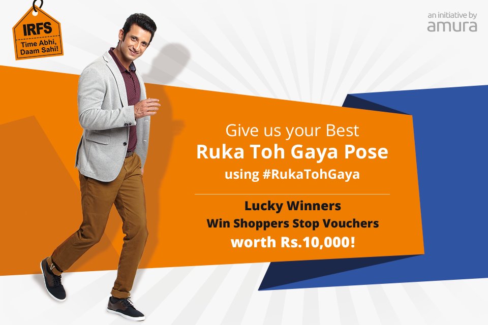 irfsindia's tweet photo. #ContestAlert! #RT ur best 'Ruka Toh Gaya Pose' use #RukaTohGaya &amp; win @shoppersstop vouchers upto Rs.10,000*. Max RT's and Fav's Win! https://t.co/FfneslMfX6