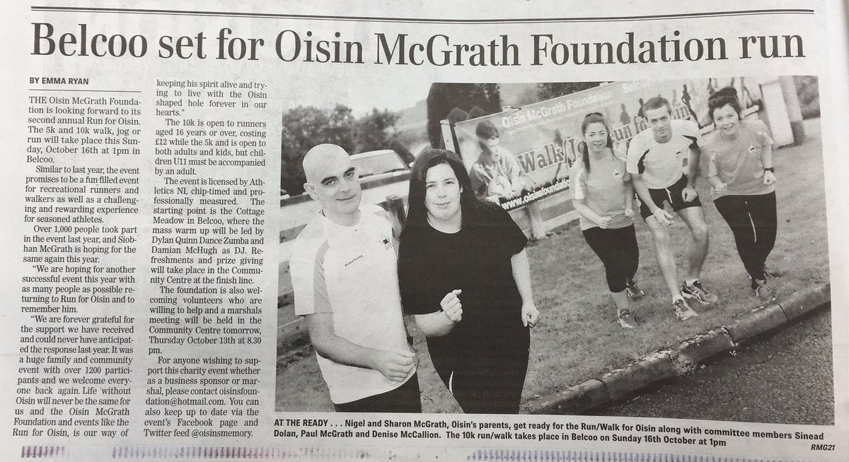 Great coverage for Run for Oisín! Looking forward to the race &amp; to seeing more bursary applications coming in 🏃🏻🏃🏻🏃🏻fermanaghtrust.org/our-grants/the…
