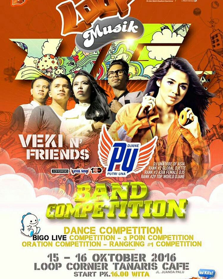 hai Loopers kesayangan... !
Telkomsel LoopMusic bareng kak <a href="/unaputri/">Una Putri Thamrin ♔</a> .Sun, 16 Okt 2016 | Loop Corner Tanaris - PALU !! Don't Miss It Guys !
