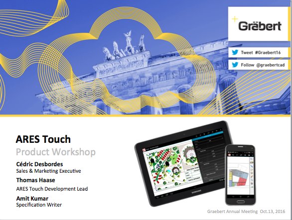 graebertcad's tweet image. NOW: #ARESTouch product workshop with @cedricdesbordes &amp;amp; Thomas Haase #graebert16