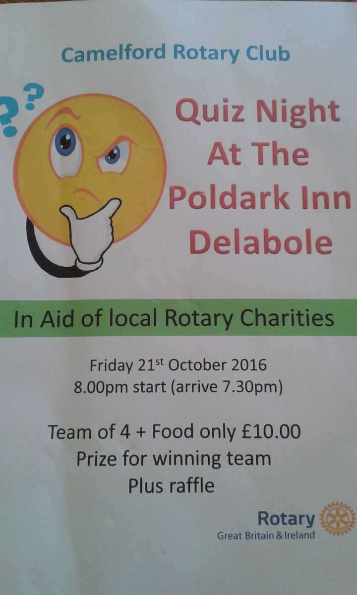 Perfect way to start the #weekend #quiz Friday 21st October in aid of #local #charities #rotary <a href="/Camelfordorg/">Camelford.org</a> <a href="/WhatsOnCornwall/">WhatsOn Cornwall</a> @CornwallAds