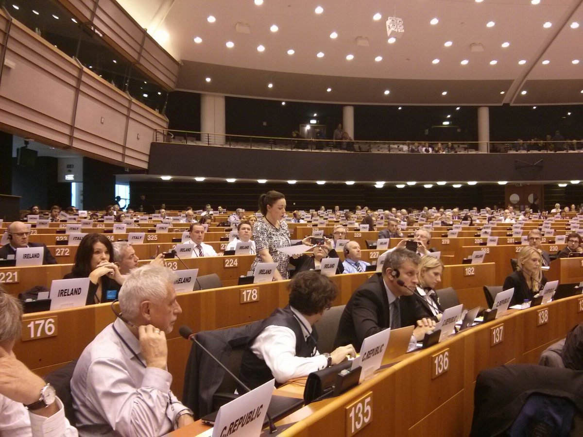 ChambersIreland's tweet photo. Speaking for the Irish delegation, Andrea Carroll of @SDublinChamber speaks about SMEs and Sustainability #EPE2016 https://t.co/aa4GRzD0SU