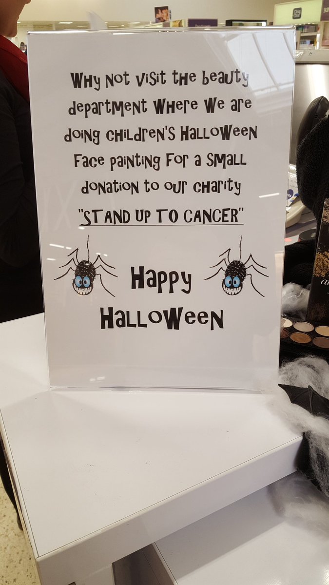 CornsJacqui's tweet photo. Visit tesco dudley for our Halloween face painting fun ! Raising money for #StandUpToCancer  @CharrCox @lisarowe28 @Burke2411 https://t.co/gYpqETbIMf