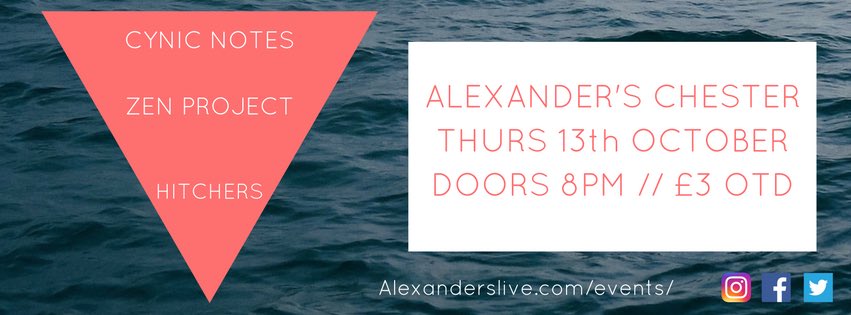 TONIGHT Live music at <a href="/AlexandersLive/">Alexander's</a> from <a href="/ZenProjectMusic/">ZenProject official</a> <a href="/hitchersuk/">Hitchers</a> and us! #chestergigs #livemusic