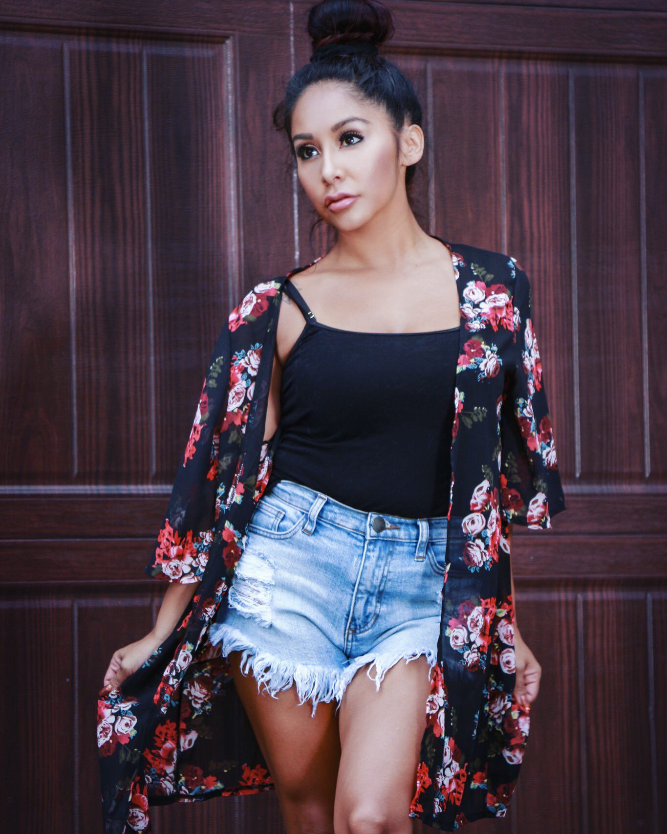 Black floral kimono clearance cardigan