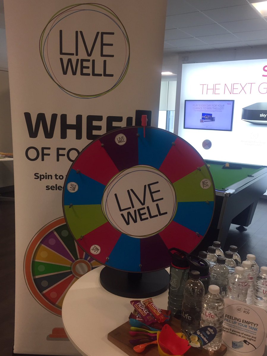 Georgiaopeters7's tweet photo. We have arrived in Stockport with the Live Well Wheel #spintowin #lifeatsky @Gatherandgather @ZieroldAnnabel https://t.co/AiKwa3ZQJ1