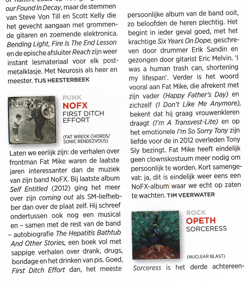 Mooie NOFX recensie in OOR