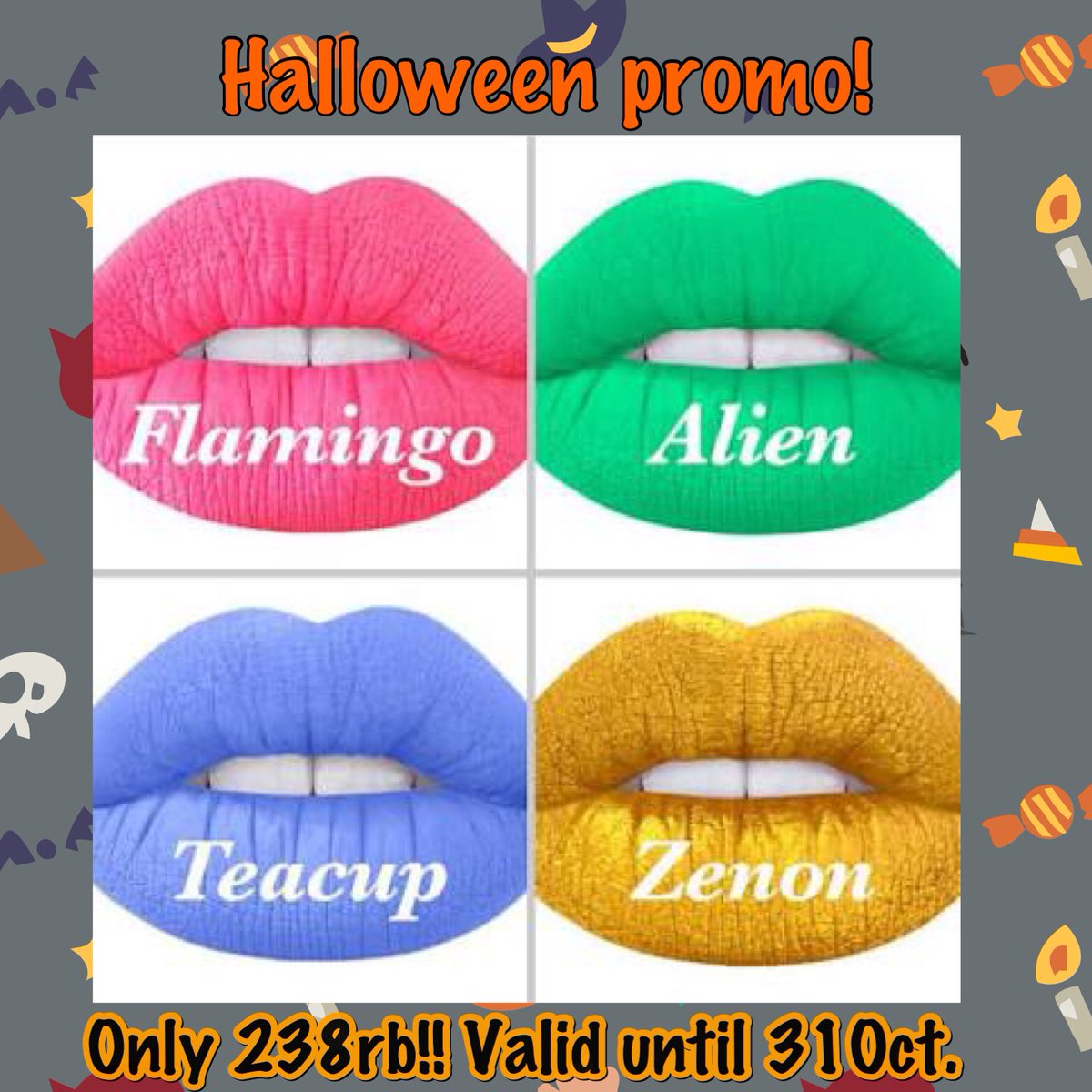 AllThingsGo_id's tweet photo. Are u ready for Halloween?? We are!! Get this freakin' beautiful Lime Crime Velvetines to maximize ur Halloween looks! #juallimecrime https://t.co/J5V2y2kUNb