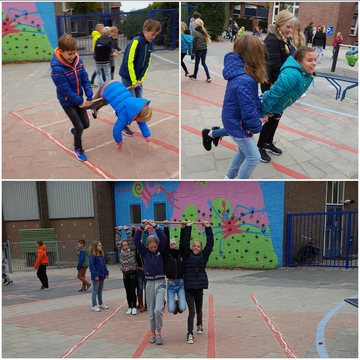 Wat een creativiteit! <a href="/KZSchool/">Kerst Zwartschool</a> @BeweegWijs #samenwerken #groen #kruiwagen #superman #aapjes
