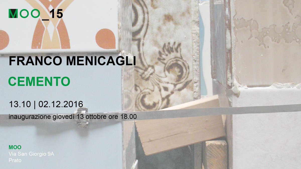 Oggi dalle 18
c/o #Moo #Prato

CEMENTO di Franco Menicagli

#Toscana #Italia #Cultura #GrandOpening <a href="/CentroPecci/">Centro Pecci</a>