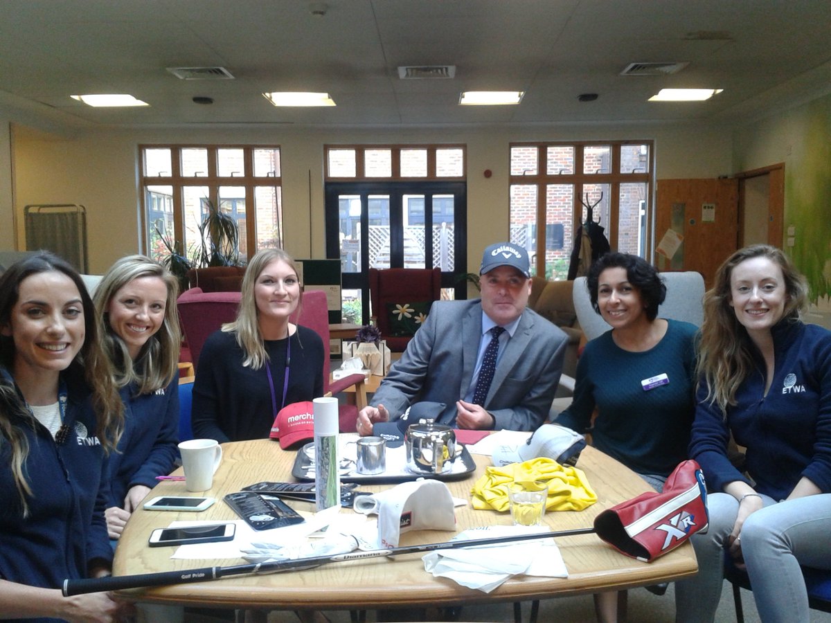 We're thrilled that Faye, Emily &amp; Keri from @EuropeanTour Wives Association visited us &amp; donate signed merchandise from #TheBritishMasters