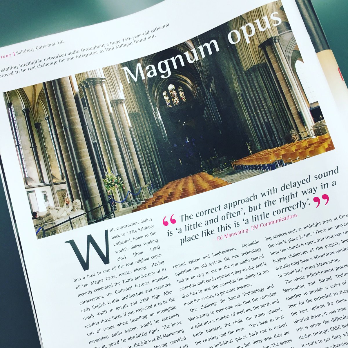 soundtechpro's tweet image. .@inavate on @EMCommsKent installation of #HARMAN @TheJBLpro @CrownAudio @bssaudio sound system at @SalisburyCath ht.ly/8fC9304GrGH