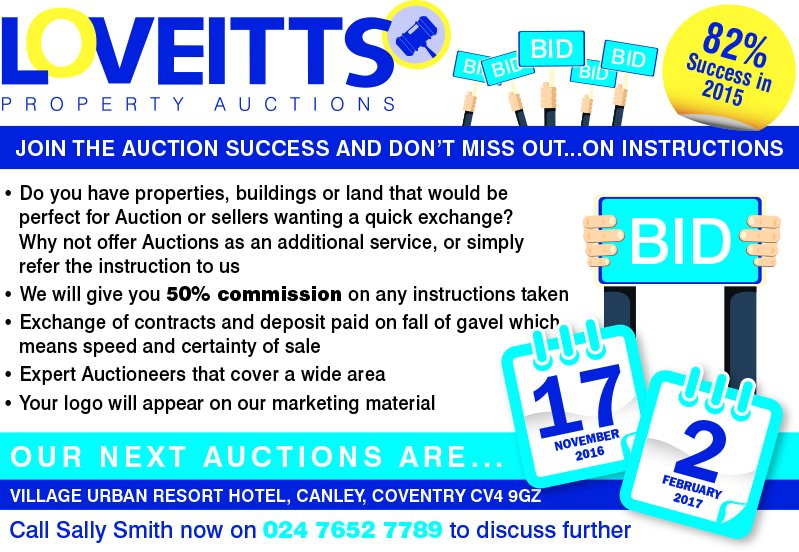 LoveittsAuction's tweet photo. Agents DON'T MISS OUT refer properties to our Auction and get 50% of commission Get in touch now #PartnerAgents #SplitFees https://t.co/glyKZcXlB4