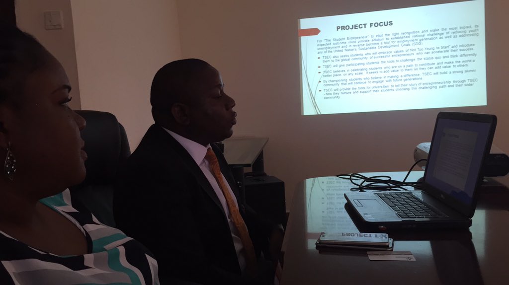 tseNaija's tweet photo. The National Cordinator @chuksohaka presenting The Student Entrepreneur Competition Project to #SMEDAN team @firstsourceng @vickyslyrics https://t.co/1SpKiyVaNw
