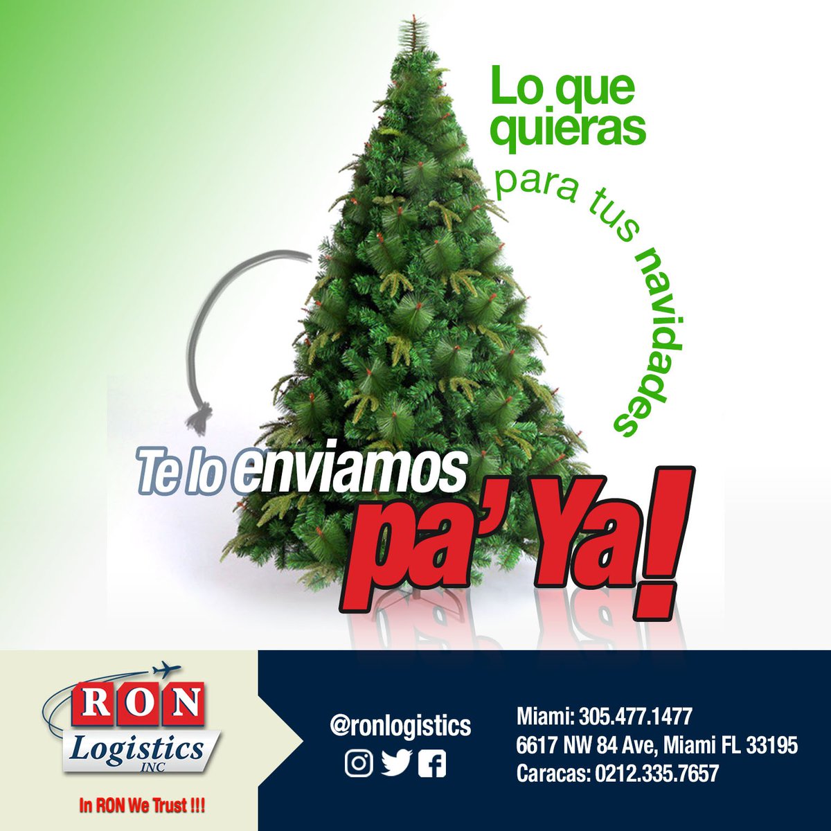 ronlogistics's tweet photo. Desde una bambalina hasta el árbol de navidad, en #Ronlogistics te lo enviamos pa´yaaa!!! #Ronteam #Venezuela https://t.co/c1c3AhKu1e