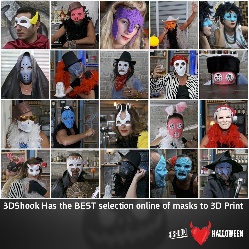 3DSHOOK's tweet photo. #Halloween is near Check out our HUGE #mask selection https://t.co/qBmvBjZI1P 
&amp; get 25% off with code halloween2016 at checkout #3dprinting https://t.co/QoZafFbcg6