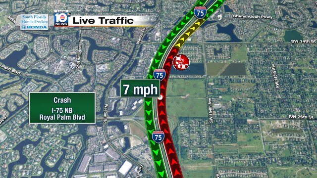 Crash on I-75 NB at Royal Palm #traffic https://t.co/Jzy7lkWSjS