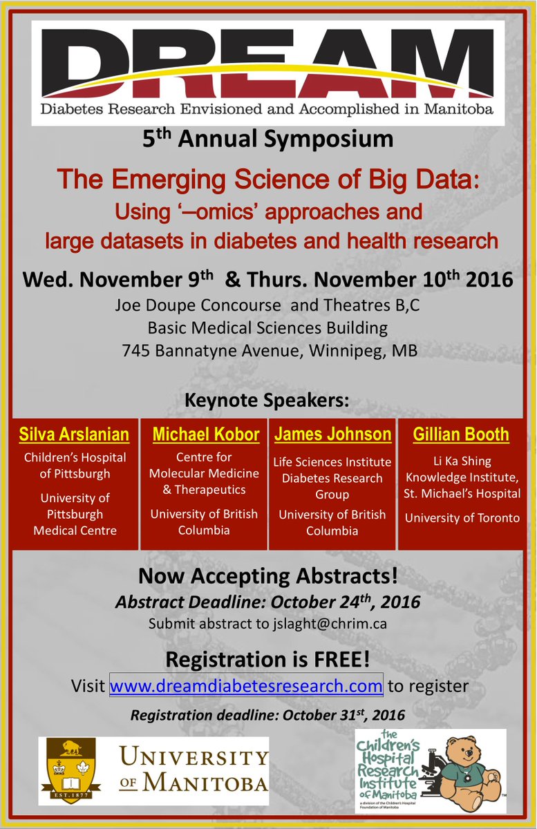 VernDolinsky's tweet image. Register now for the @DREAM_diabetes symposium about applying #BigData to #health and #diabetes research!!