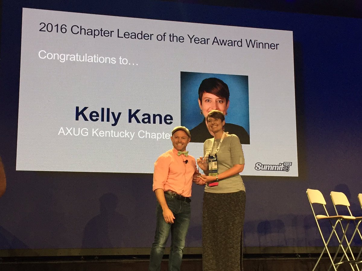 DCookeJS's tweet photo. Congratulations @KellyLappKane #axug chapter leader of the year! https://t.co/UD19KT0SnR