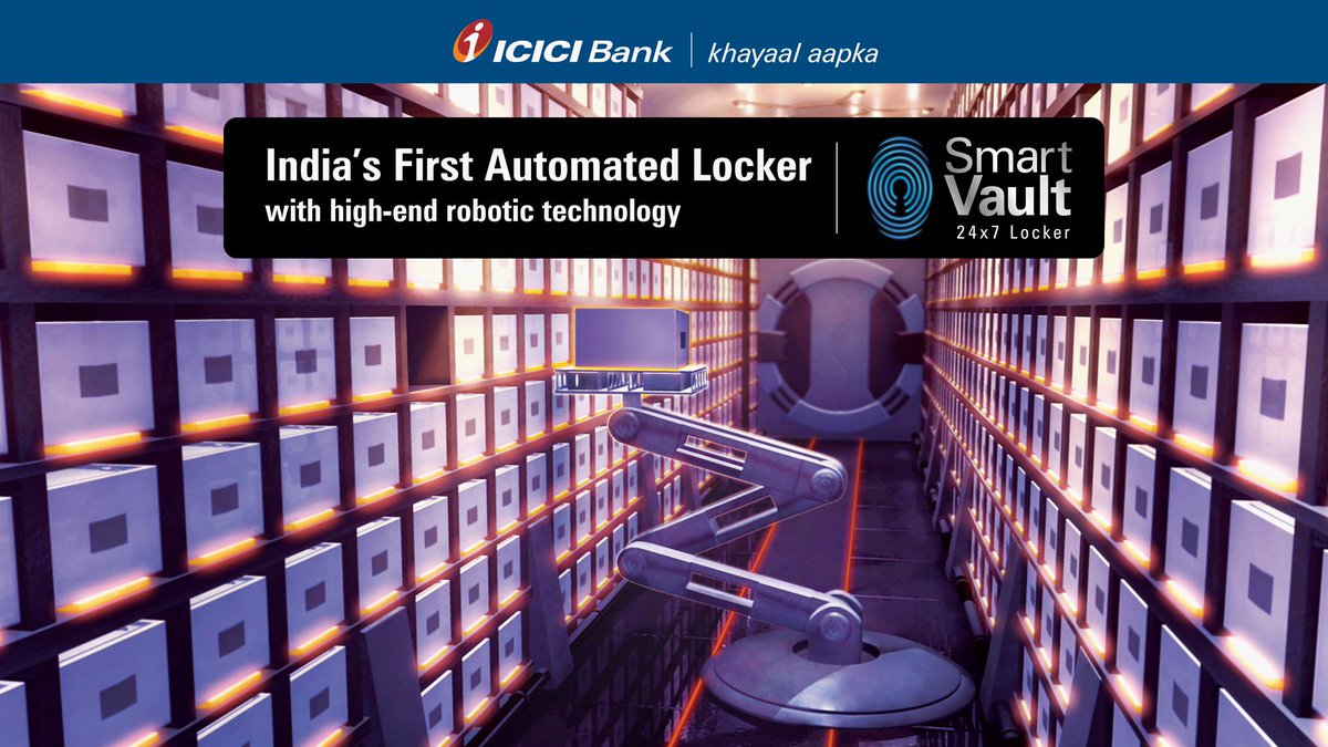 Experience the combination of robotic technology &amp; high-end security with ICICI Bank Smart Vault. Visit: bit.ly/ICICISmartVault