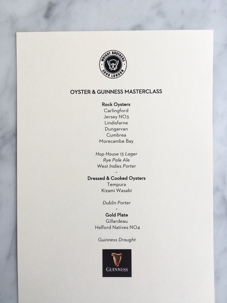 WrightBrosLTD's tweet photo. 4 tickets left for our @GuinnessGB and oyster masterclass this Saturday at #wbsoho. Email events@thewrightbrothers.co.uk to book https://t.co/xtx2BXJlNy