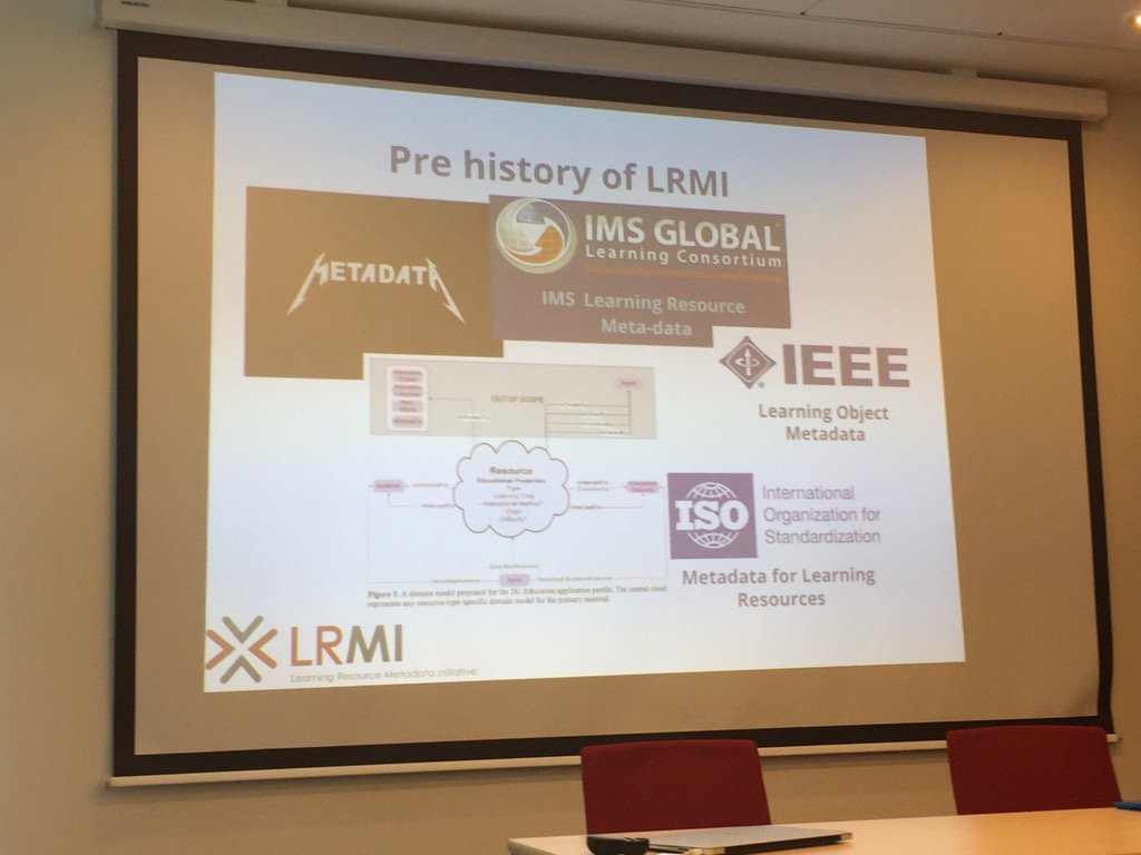 evamen's tweet photo. And now another history of metadata standards #LRMI by @philbarker and why #YAMS https://t.co/PnNkmntDNq