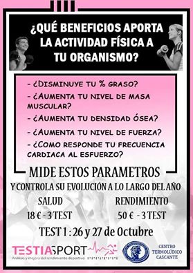 TESTIA SPORT. Existe opción de Test Salud y Test Rendimento.
"Lo que no se mide no se puede mejorar"  #retosOctubreDeporteySalud