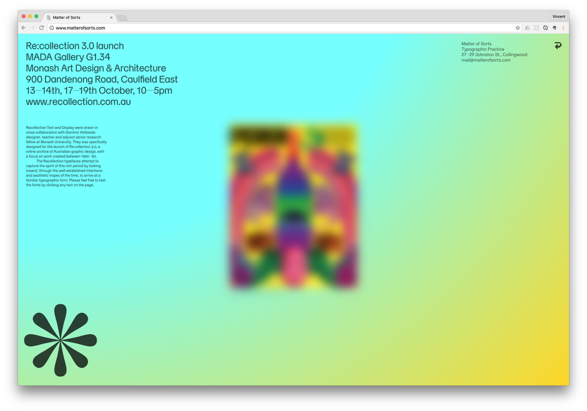 A little (okay very) late to the party, but happy to (re)launch on the back of the brilliant <a href="/Recollection_au/">Re:collection</a>.