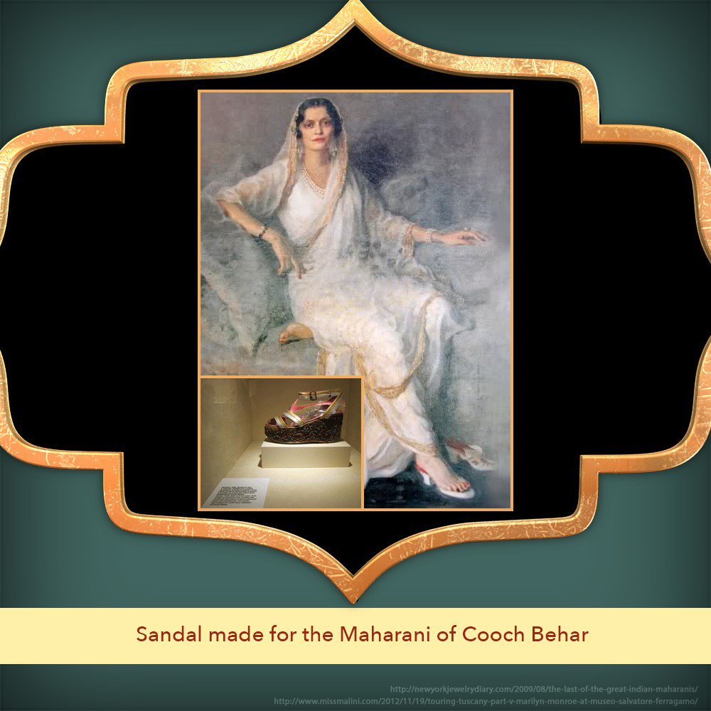 Epicgrams's tweet photo. Maharani Indira Devi of Cooch Behar ordered 100 pairs of shoes from one of the most famous designers, some of the shoes were diamond studded https://t.co/xuku4snIao