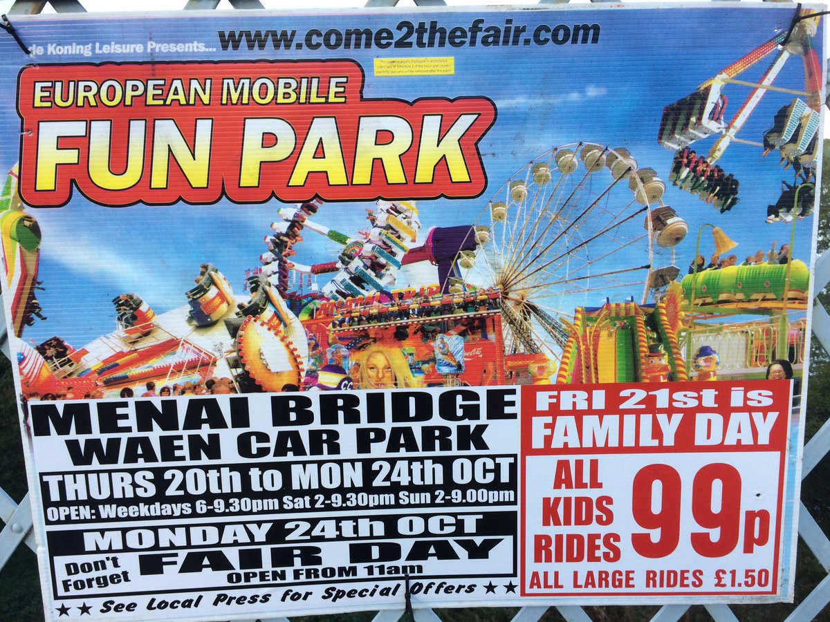 The fun of the fair hits #MenaiBridge from October 20th with the big day on the 24th #DontMissIt #Anglesey #YnysMôn