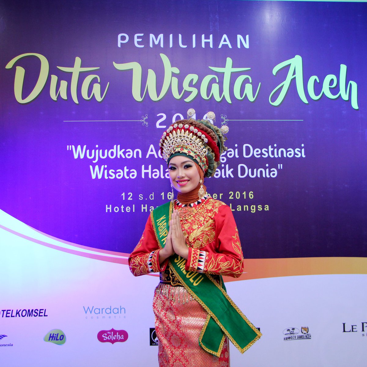 Duta Wisata Kabupaten Simeulue, Agam Teuku Haswan Chalid &amp; Inong Allaili Rainalda Amalia #PDWA2016 #thelightofaceh #halaltourism