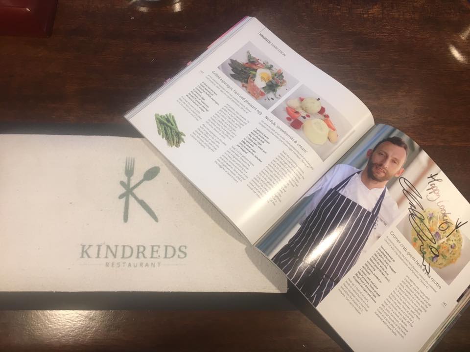 Owner &amp; Exe. Chef <a href="/Mark_KingsArms/">Mark Dixon</a> &amp; 19 other #Norfolk chefs have come together &amp; produced a cook book. It's just £19.95 at <a href="/Kindreds_Dining/">Kindreds Restaurant</a>