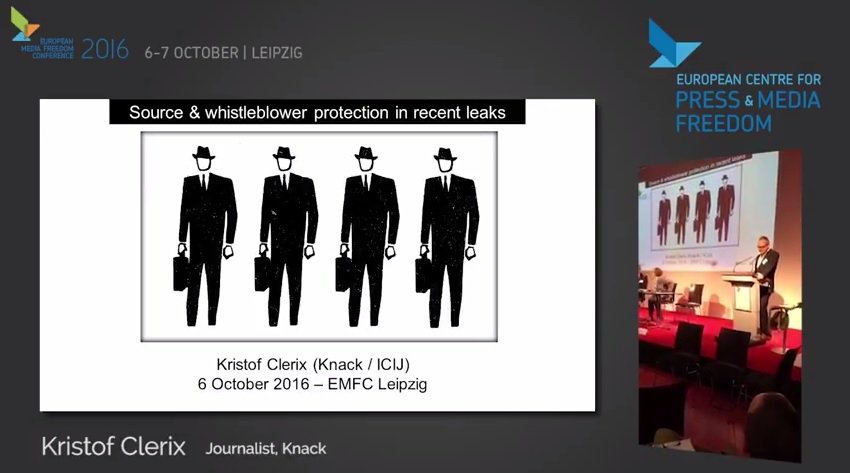 ECPMF's tweet photo. At #ECPMF2016 @KristofClerix of @Knack /@ICIJorg talked about #PanamaPapers,#whistleblowers &source protection: https://t.co/FFdnR6hYrk https://t.co/FwZeJjD0SY
