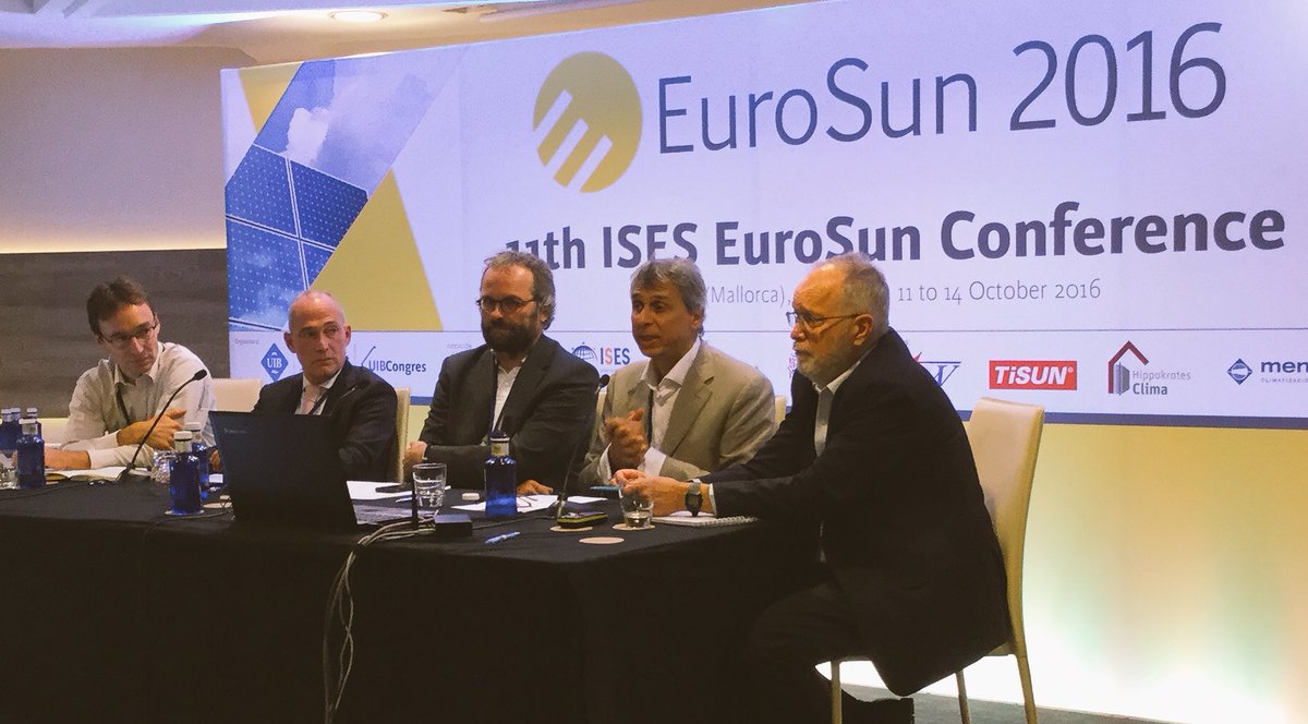 ISES_Solar's tweet photo. #EuroSun2016 forum #Solarenergy in #Europe in the current market development situation @IEASHC @BecquerelForPV @ESTIF_Solar @uniinnsbruck https://t.co/JIb09wviN1