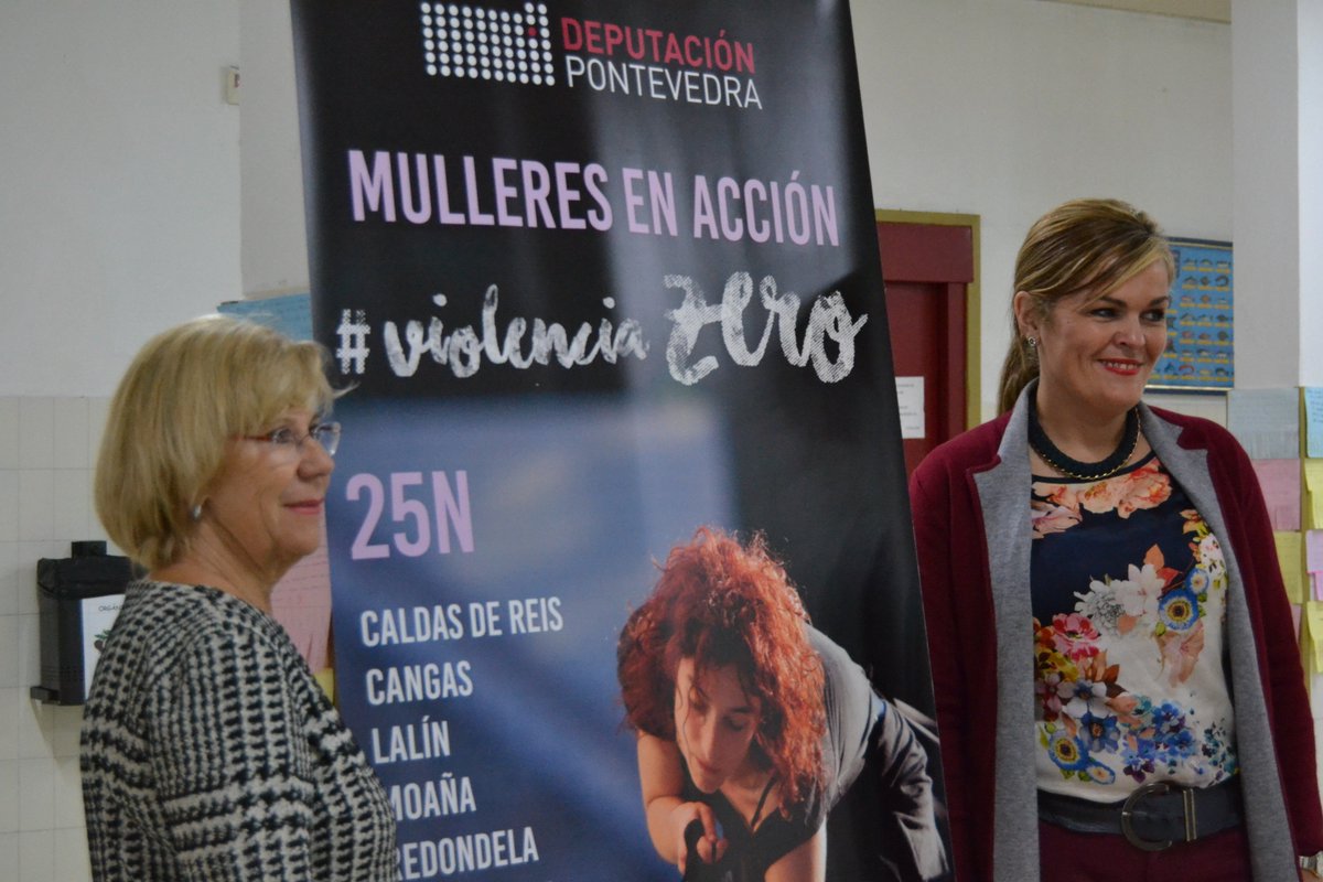 PaulaCabaleiro's tweet photo. así foi esta mañá a inauguración de #ViolenciaZero de @depo_es no IES As Barxas do @concellomoana con @IsauraAbelairas @PaisMery @CTS__ARTE https://t.co/8ipLyseHcB