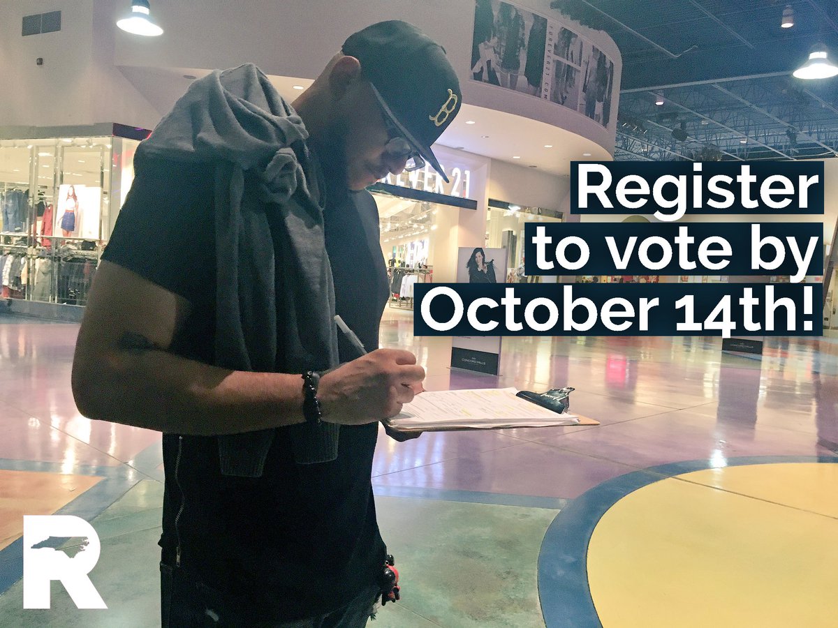 DeborahRossNC's tweet photo. Let’s #GetNCRegistered by Friday! Remember, if you don’t make the October 14th deadline, you can register during in person early voting. https://t.co/WKFI1S9p2l