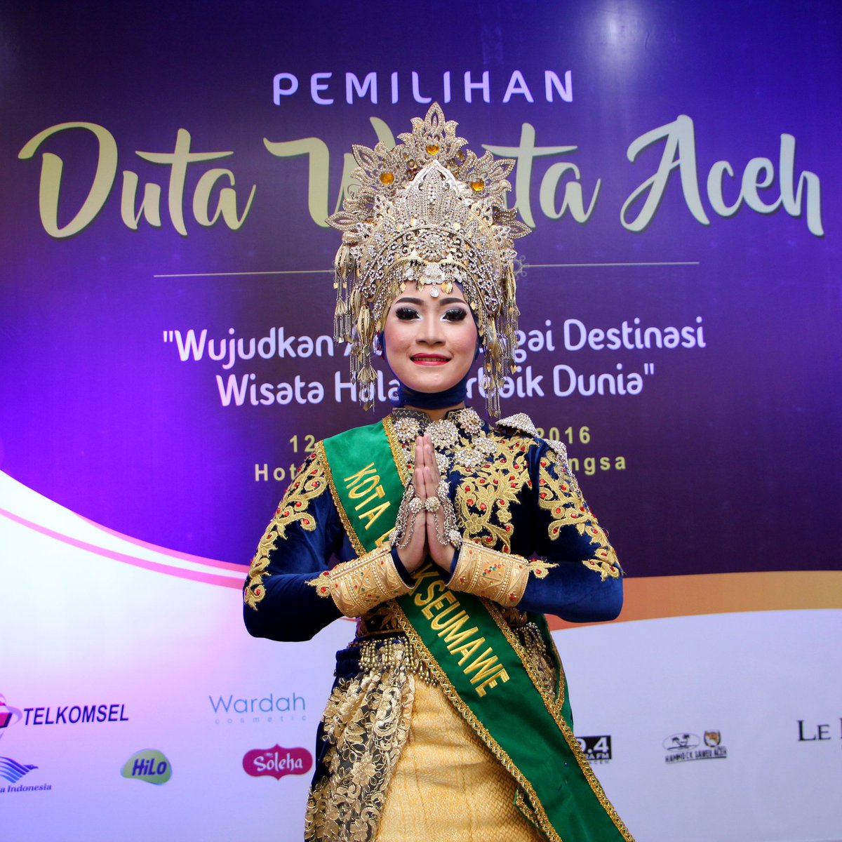 Duta Wisata Kota Lhokseumawe, Agam Muhammad Sabil Awang Fikri &amp; Inong Cut Mutia Sari #PDWA2016 #thelightofaceh #halaltourism