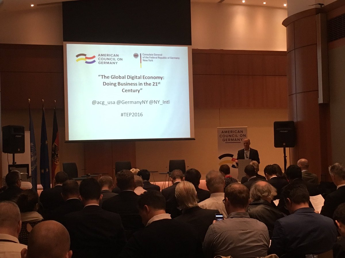 GermanyNY's tweet photo. Starting off the final day of #TEP2016 at the German House with remarks from CG Wagener &amp; @sesokol (GK) https://t.co/RhTLuyAS3B