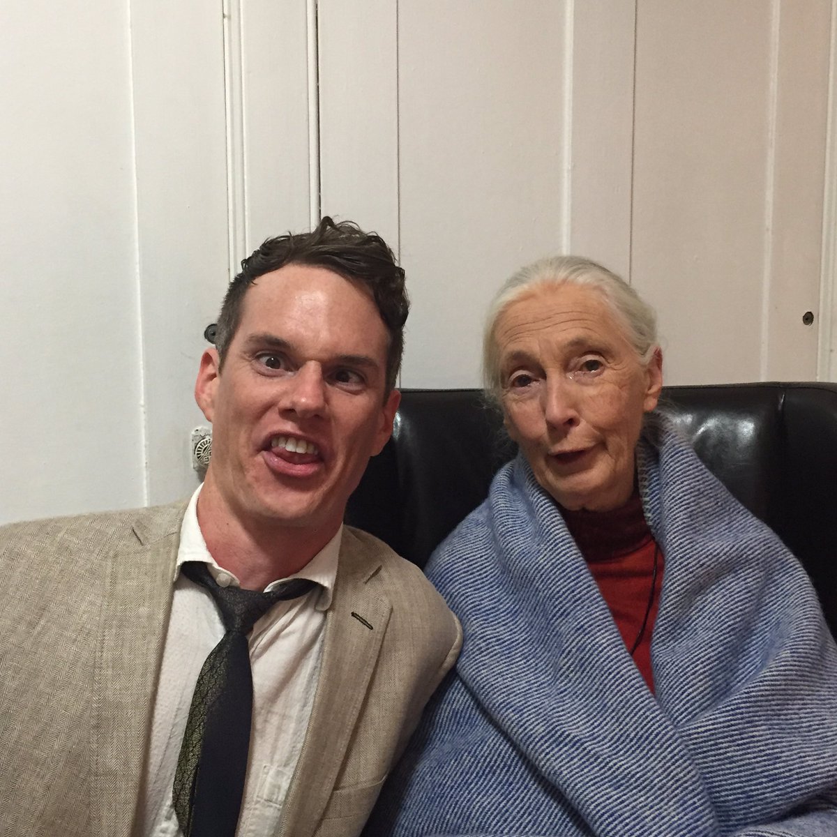 Jane as "Mudface" (from Dr Dolittle) &amp; me as "Donkey/Snake"- Jane in PEI Oct 2016❤️ #JaneInspiresMe @JaneGoodallCAN