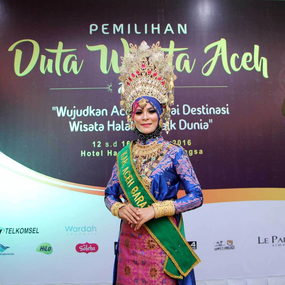 Duta Wisata Kabupaten Aceh Barat, Agam Teuku Agus Muharris &amp; Inong Ns. Winda Seprina #PDWA2016 #thelightofaceh #halaltourism