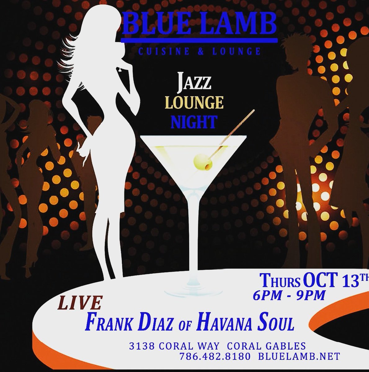VLEEvents's tweet photo. JOIN US 2nite at @BlueLambCuisine #Jazz #Lounge w/ #FrankDiaz of @havanasoulmusic for #delicious bites &amp; #Drinks #livemusic #musician #show https://t.co/dUTUisq8w7