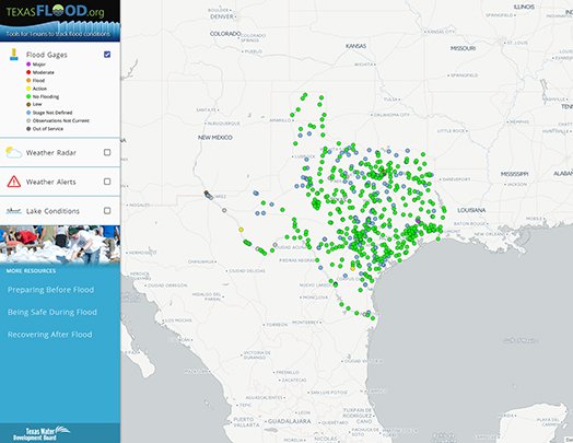 twdb's tweet photo. On our TX Flood Viewer, you can monitor flood gages, weather radar & alerts, & lake conditions. https://t.co/H7HPPgOb5f #TexasMaps https://t.co/kMinLoEjec